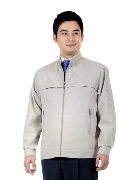 上海定做灰色长袖纯棉夹克工服公司