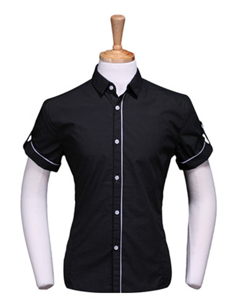 黑色短袖衬衫,男士衬衣公司