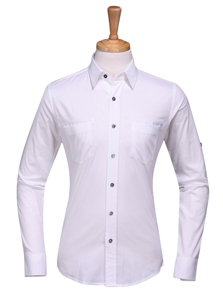 白色长袖修身衬衫,量身定做修身衬衣公司